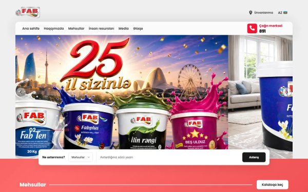 A comprehensive product catalog and corporate website for FAB Boya