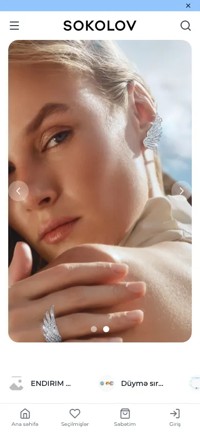 Online jewelry store for SOKOLOV