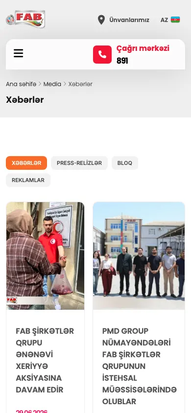 A comprehensive product catalog and corporate website for FAB Boya