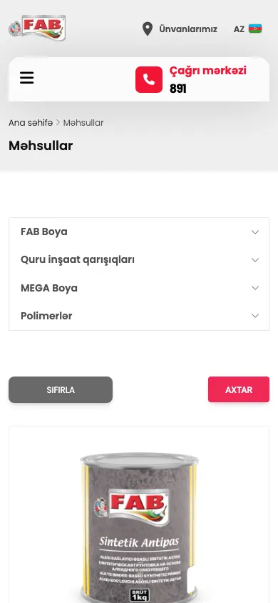 A comprehensive product catalog and corporate website for FAB Boya