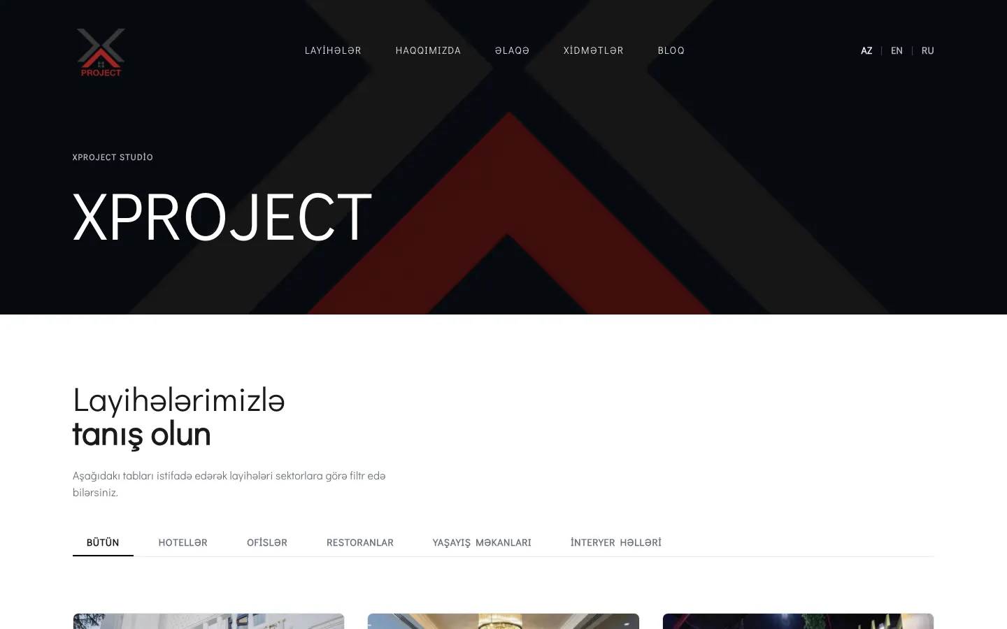 A luxury furniture manufacturing and project portfolio site for XPROJECT