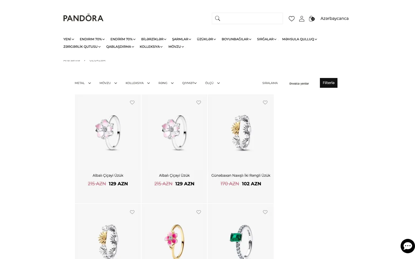 Online jewelry store for Pandora Azerbaijan