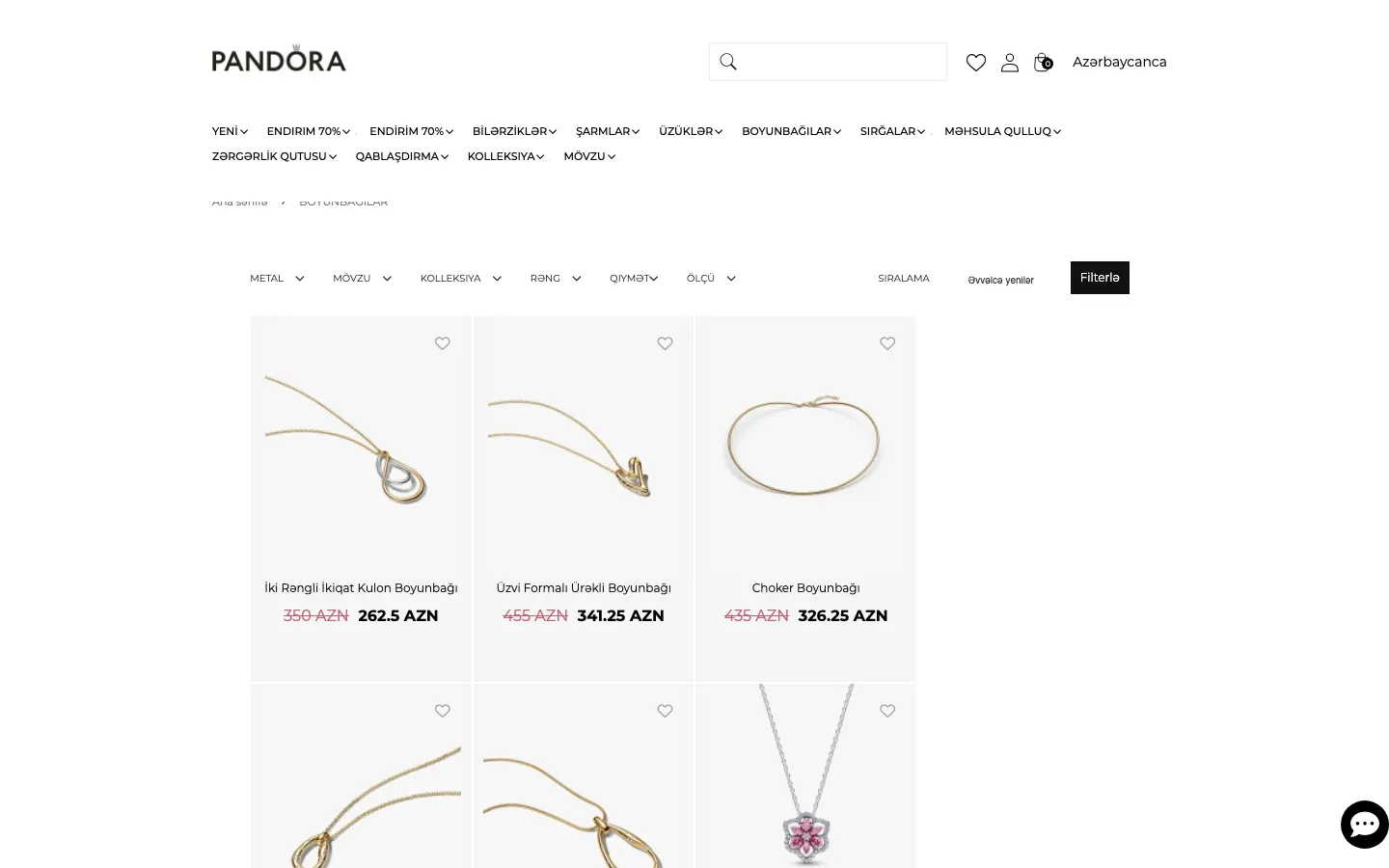 Online jewelry store for Pandora Azerbaijan