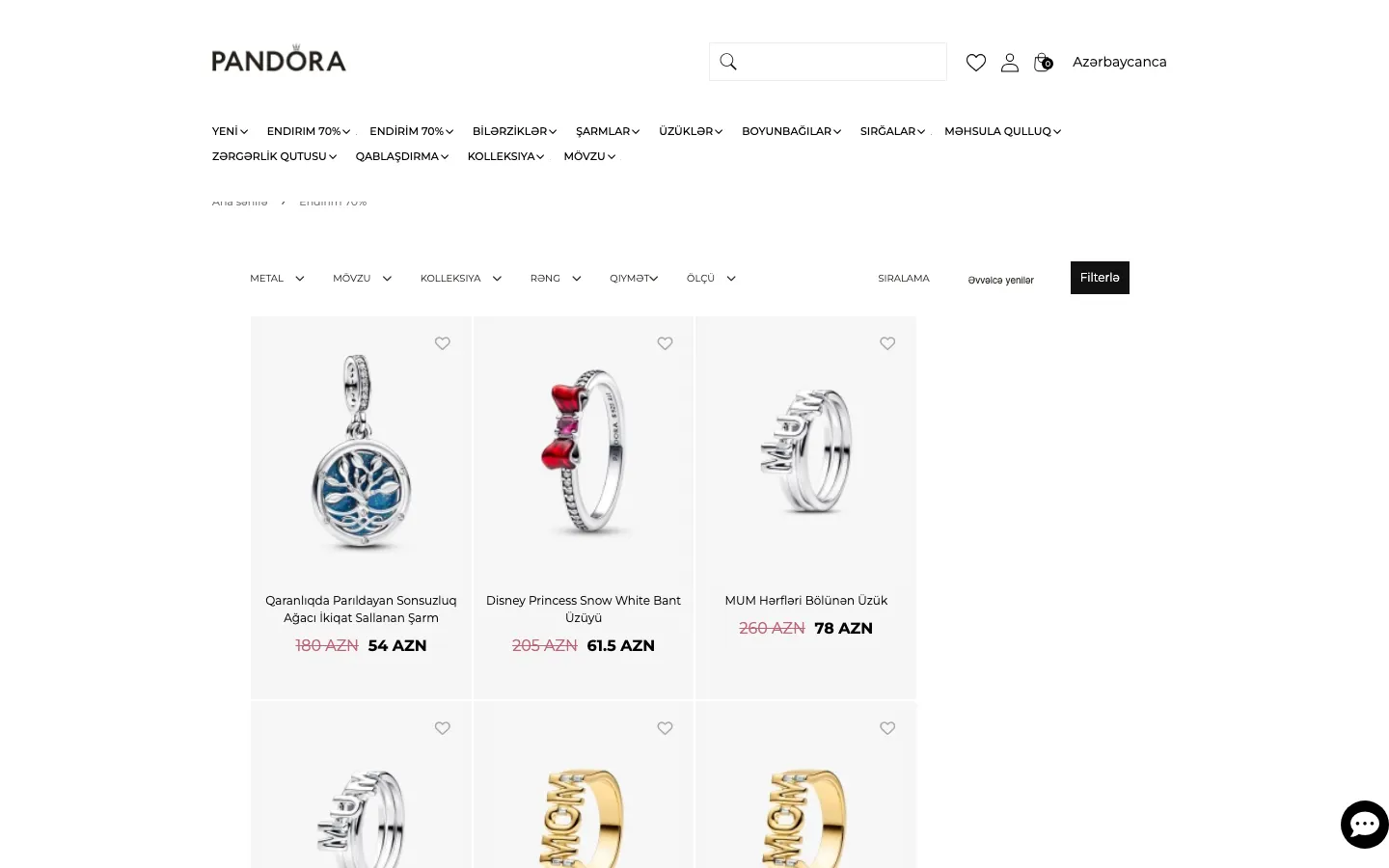 Online jewelry store for Pandora Azerbaijan