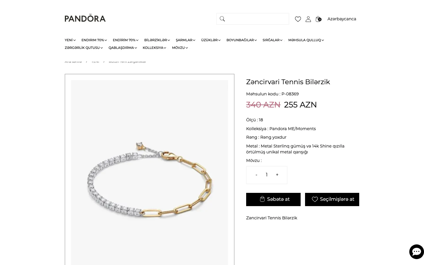 Online jewelry store for Pandora Azerbaijan