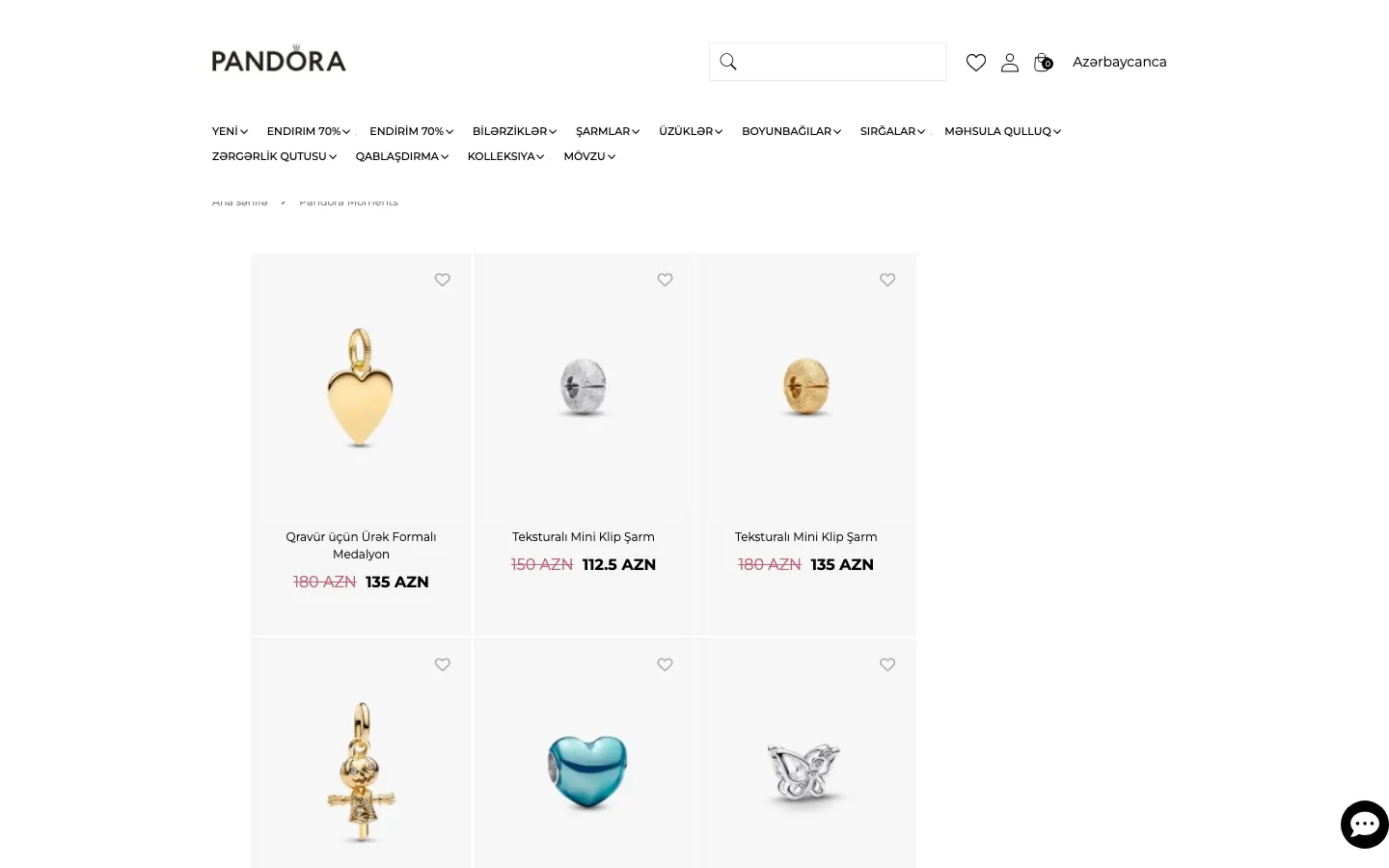 Online jewelry store for Pandora Azerbaijan