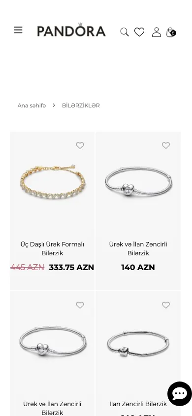 Online jewelry store for Pandora Azerbaijan