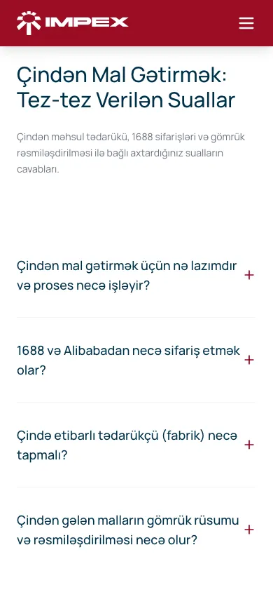 A China-Azerbaijan B2B sourcing website for IMPEX