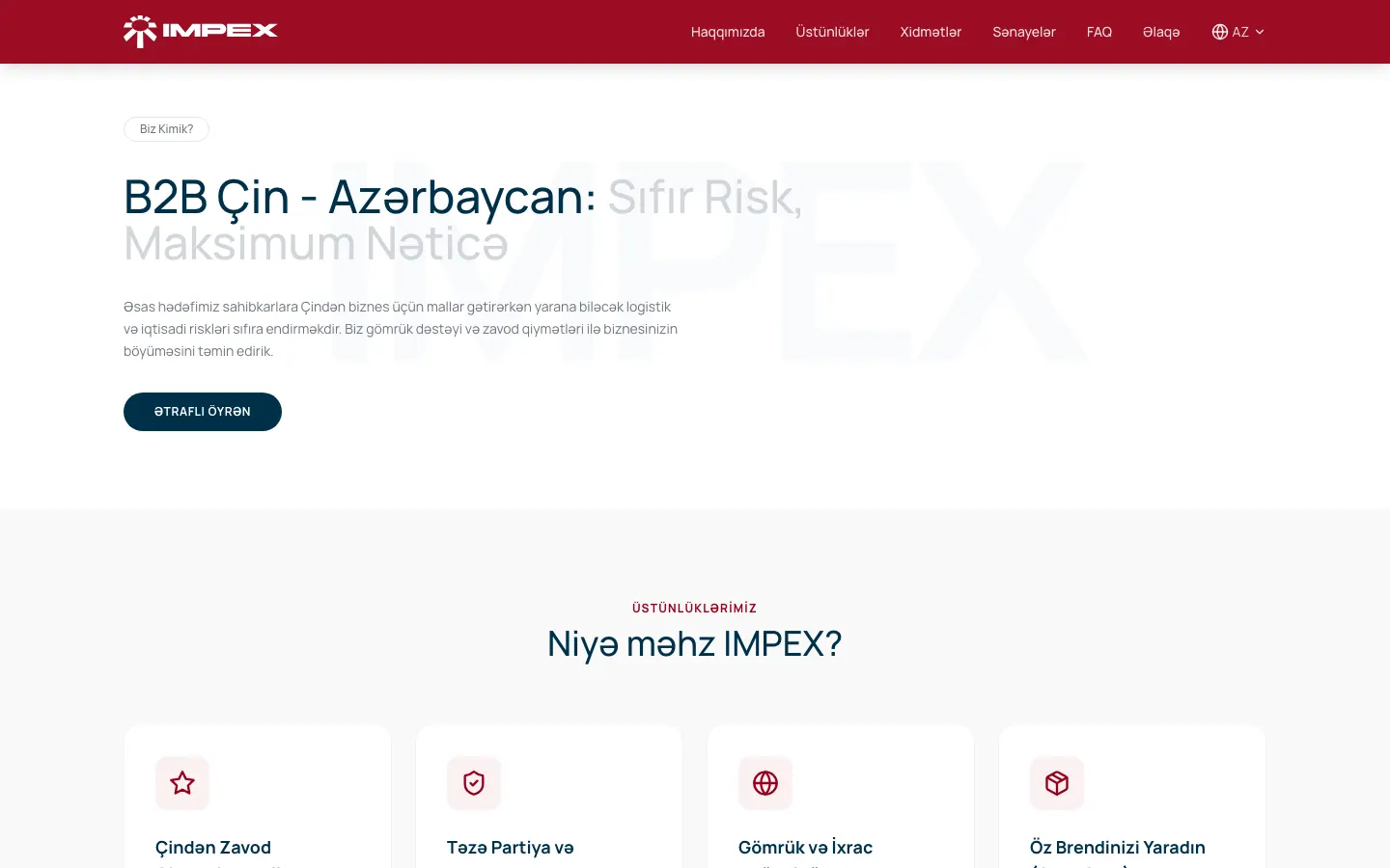 A China-Azerbaijan B2B sourcing website for IMPEX