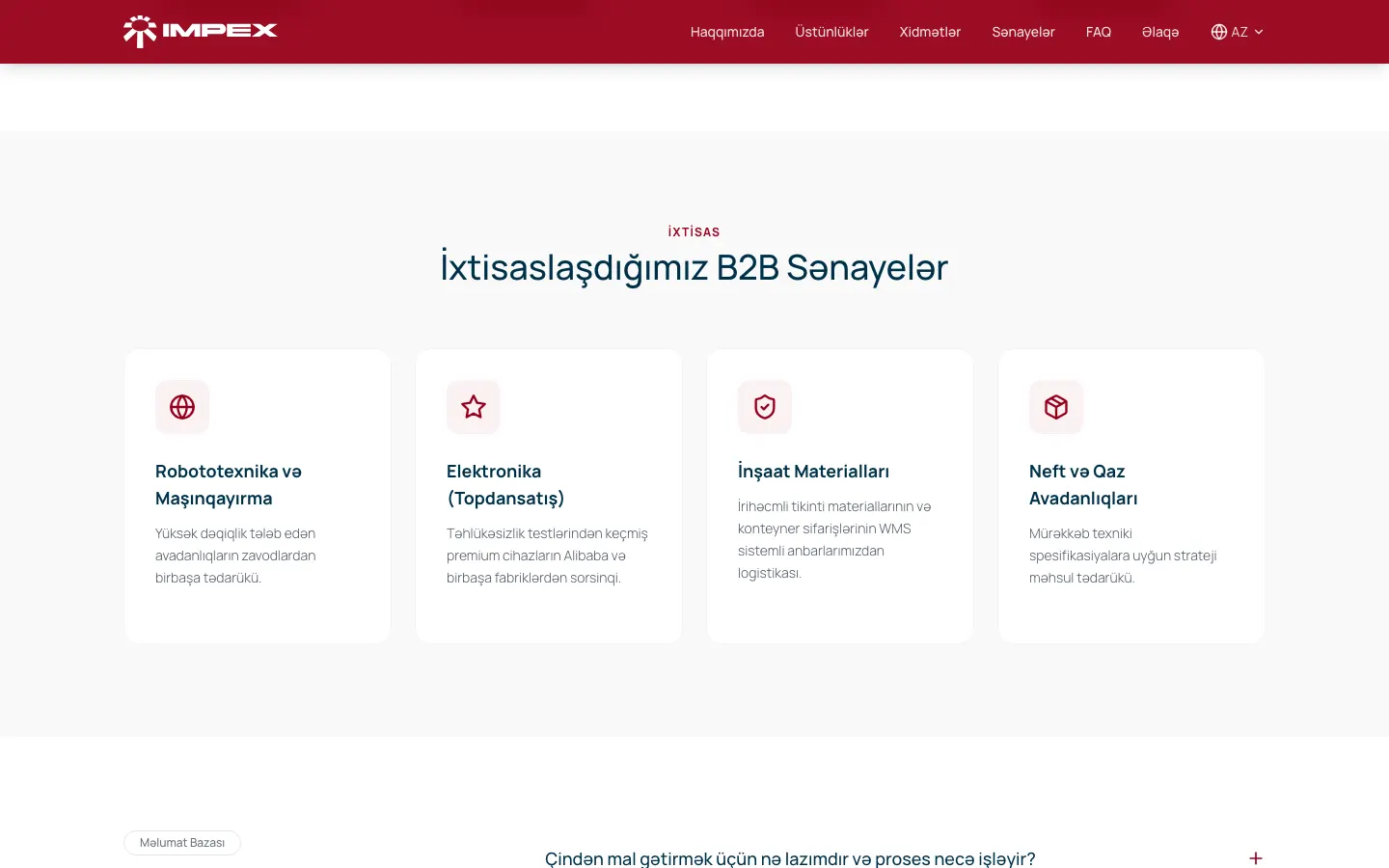 A China-Azerbaijan B2B sourcing website for IMPEX
