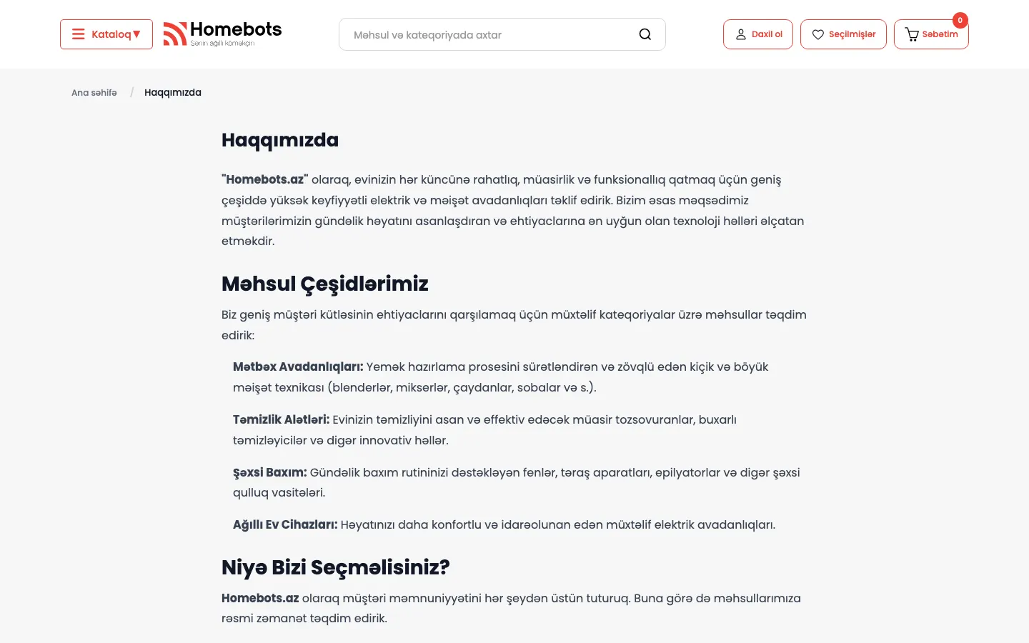 A comprehensive digital marketing and e-commerce platform for Homebots