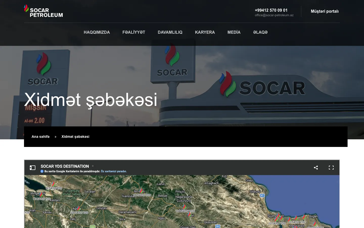 Corporate website for SOCAR Petroleum