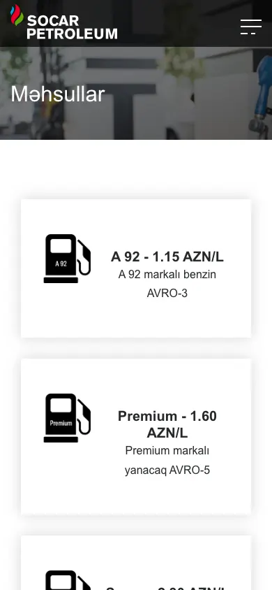 Corporate website for SOCAR Petroleum