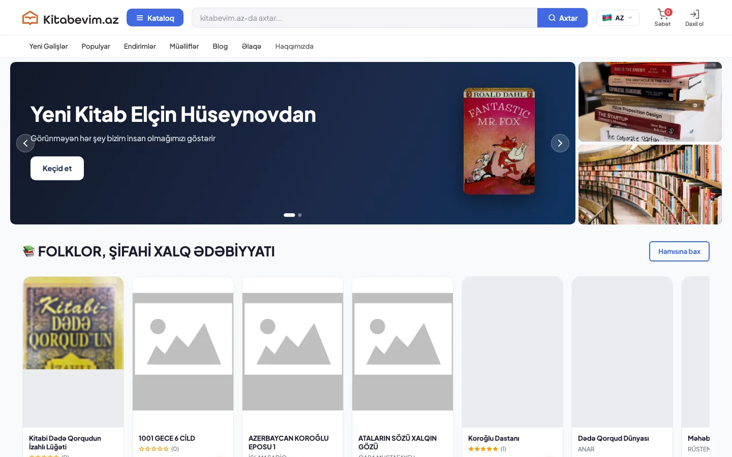 Online bookstore for Kitabevim.az