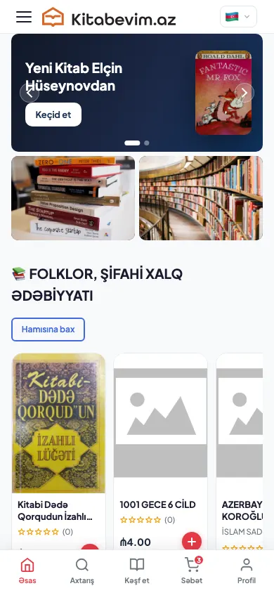 Online bookstore for Kitabevim.az