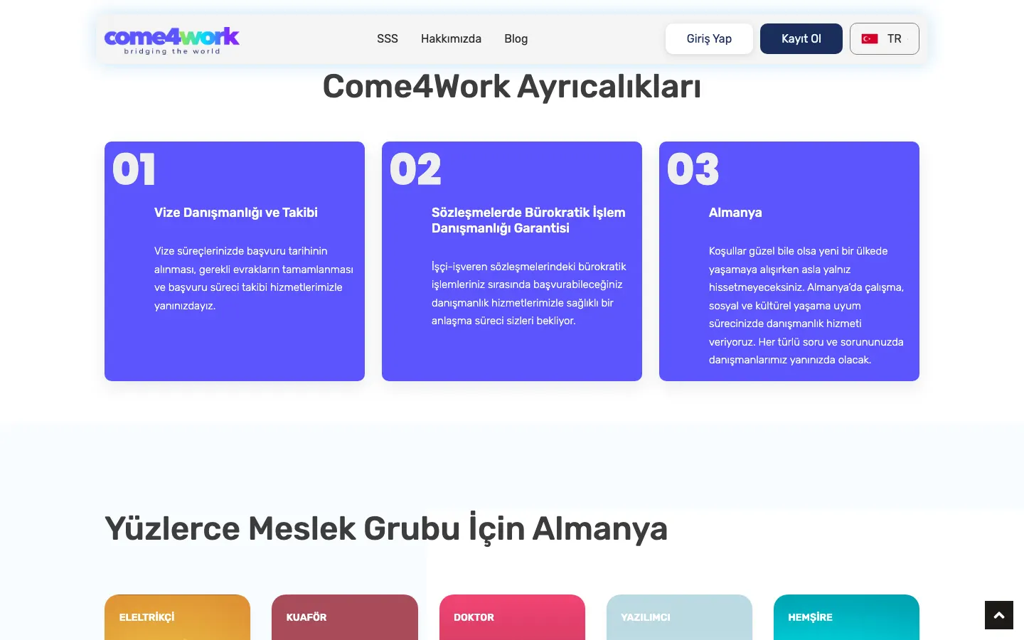 Job seeker–employer matching platform for Come4Work
