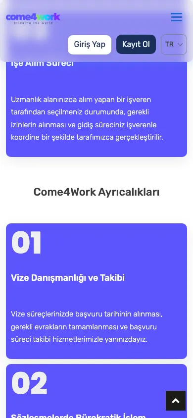 Job seeker–employer matching platform for Come4Work